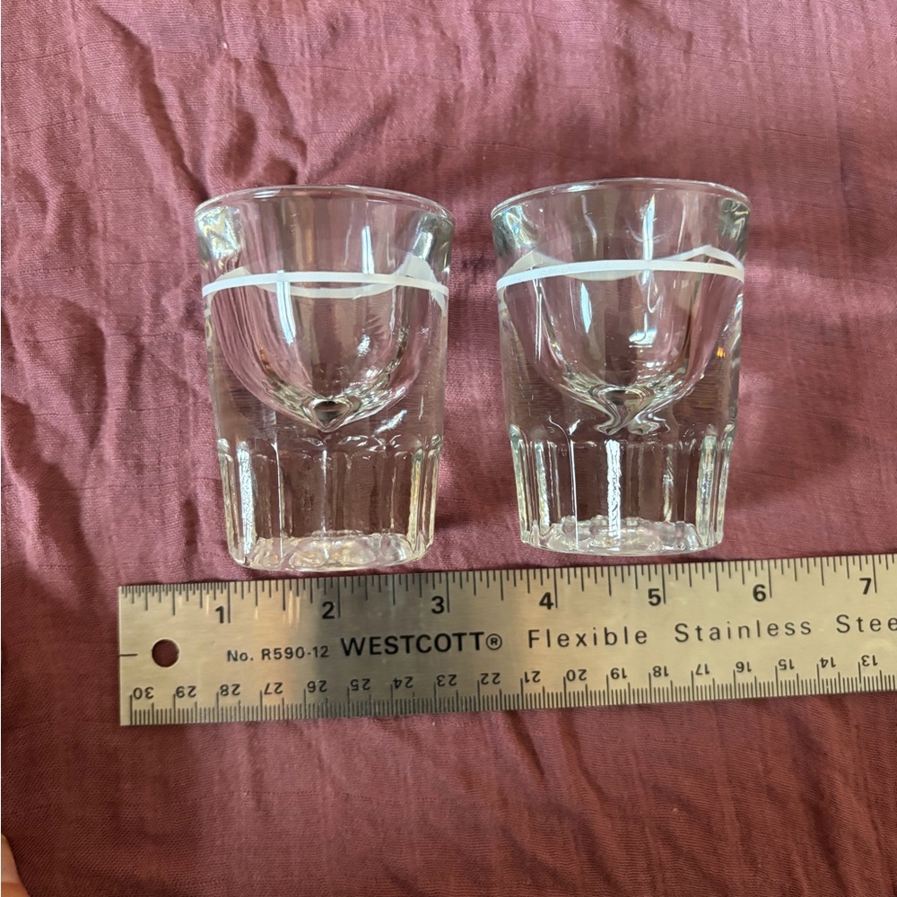 Lot of 2 Glass Shot Glasses